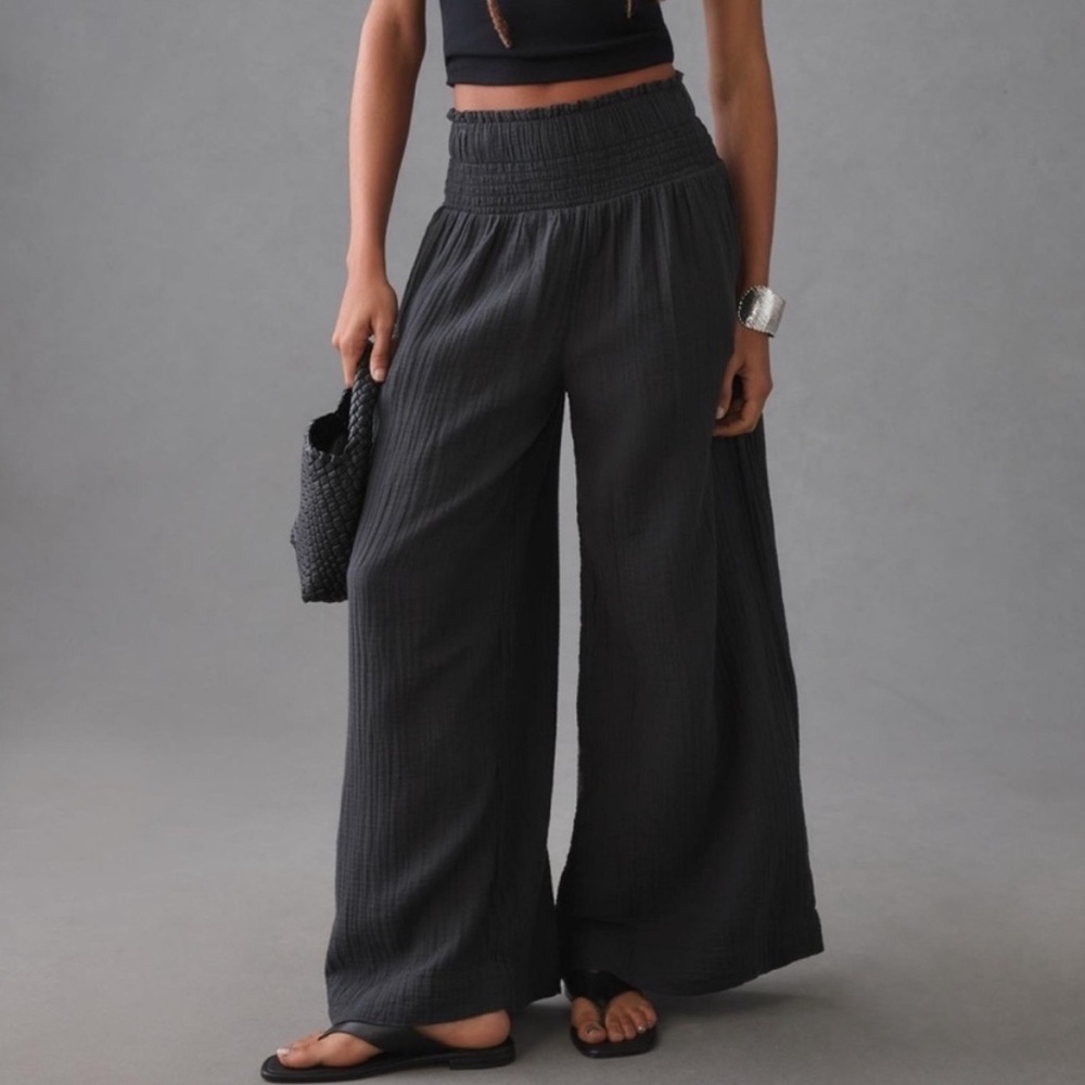 Anthropologie Wide-Leg Gauze Pants - Picture 2 of 16